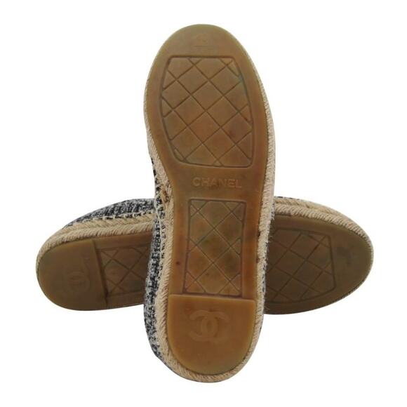 Chanel Metallic Tweed Espadrilles 40 Monogram 2018 Cc Flats CC-S0207P-C024 - Picture 11 of 12